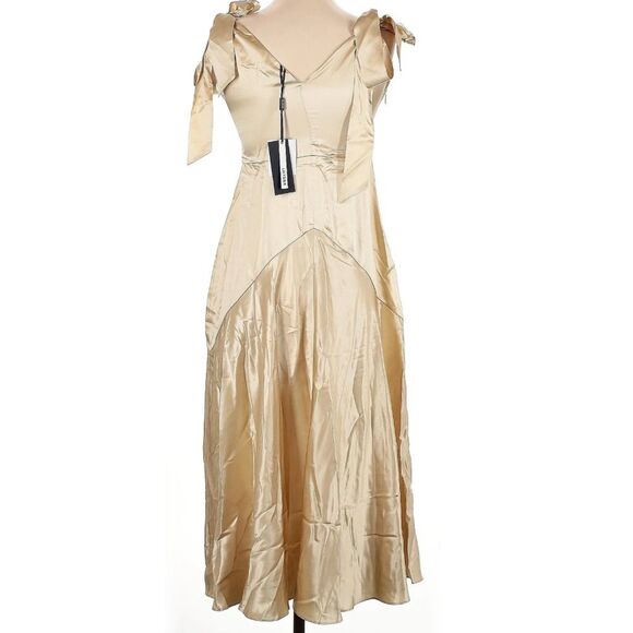 Lilysilk 100% Silk Mulberry Cut-Out Ultra-Shiny Maxi Tie Strap Sleeveless Dress - Picture 4 of 7